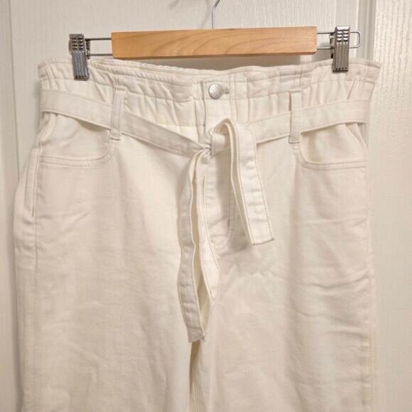 J.Crew Paperbag Wide-Leg Pants in White Denim Size 29 - Picture 3 of 7